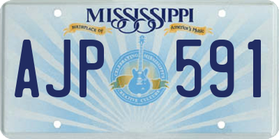 MS license plate AJP591