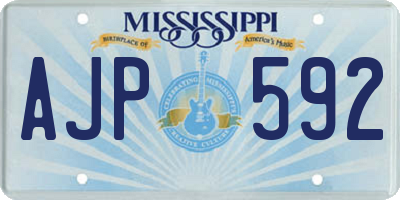 MS license plate AJP592