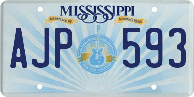 MS license plate AJP593