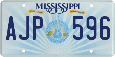 MS license plate AJP596