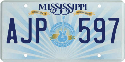 MS license plate AJP597