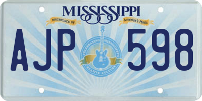 MS license plate AJP598