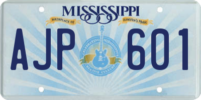 MS license plate AJP601