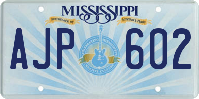 MS license plate AJP602