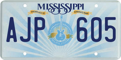 MS license plate AJP605
