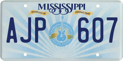 MS license plate AJP607