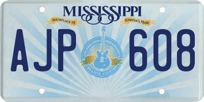 MS license plate AJP608