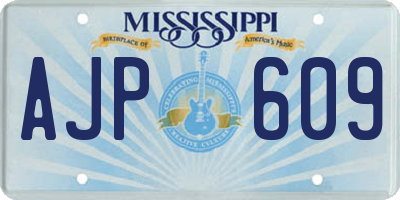 MS license plate AJP609