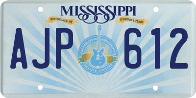 MS license plate AJP612