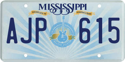 MS license plate AJP615