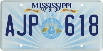 MS license plate AJP618