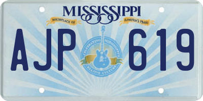 MS license plate AJP619