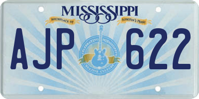 MS license plate AJP622