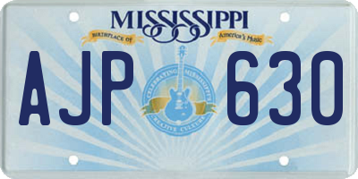 MS license plate AJP630