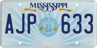 MS license plate AJP633