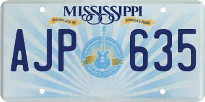 MS license plate AJP635