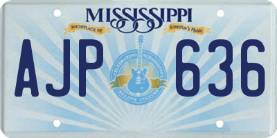 MS license plate AJP636