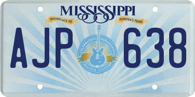 MS license plate AJP638