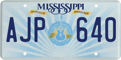 MS license plate AJP640