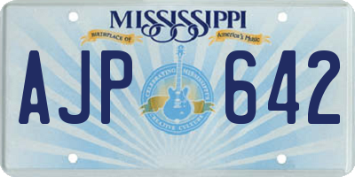 MS license plate AJP642