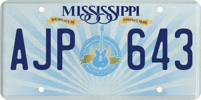 MS license plate AJP643