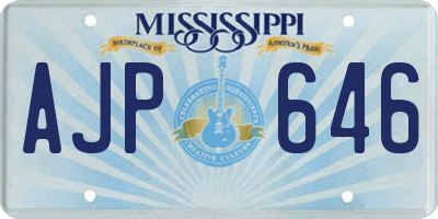 MS license plate AJP646