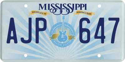 MS license plate AJP647