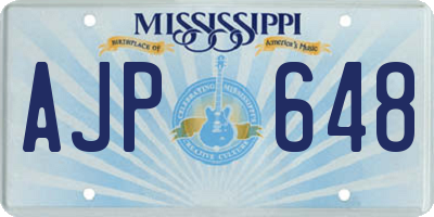 MS license plate AJP648