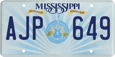 MS license plate AJP649