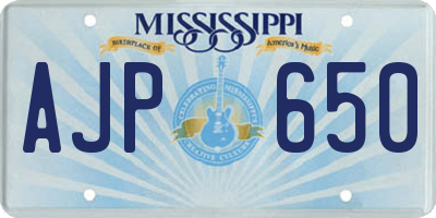 MS license plate AJP650