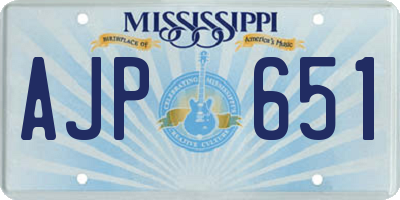 MS license plate AJP651