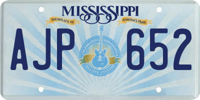 MS license plate AJP652