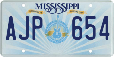 MS license plate AJP654