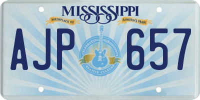 MS license plate AJP657