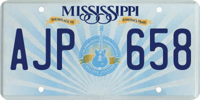 MS license plate AJP658