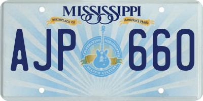 MS license plate AJP660