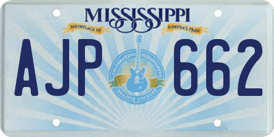 MS license plate AJP662