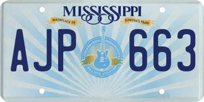 MS license plate AJP663