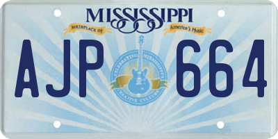 MS license plate AJP664