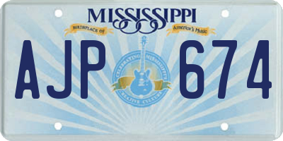 MS license plate AJP674