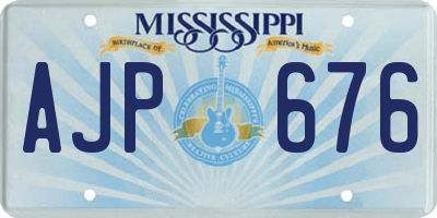 MS license plate AJP676