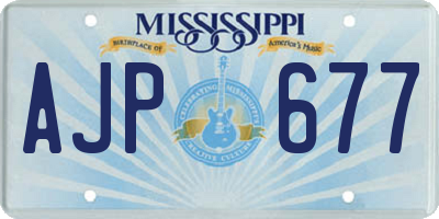 MS license plate AJP677