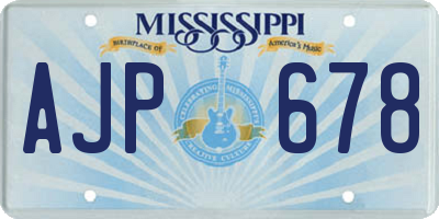 MS license plate AJP678