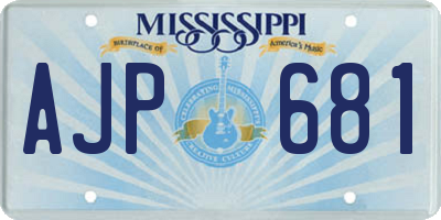 MS license plate AJP681