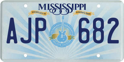 MS license plate AJP682