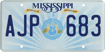 MS license plate AJP683
