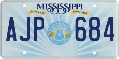 MS license plate AJP684