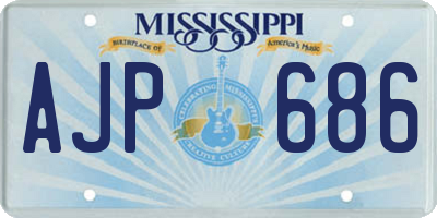 MS license plate AJP686