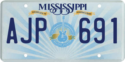 MS license plate AJP691