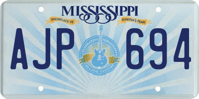 MS license plate AJP694